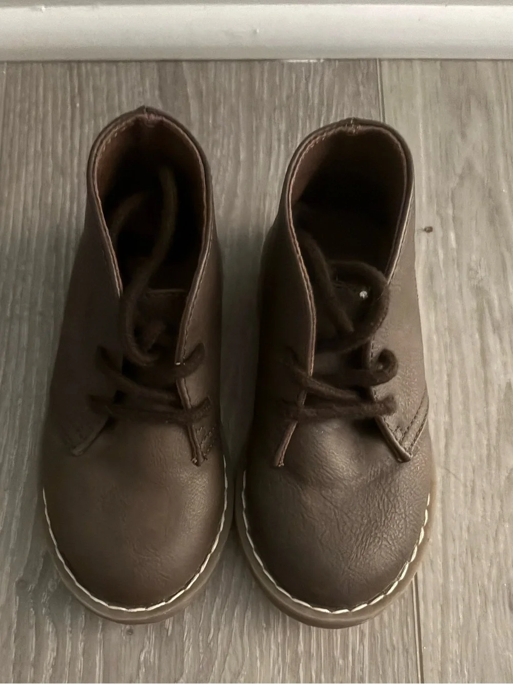 Place Kids Brown Lace-Up Ankle Boots.  Boys Toddler  size 8